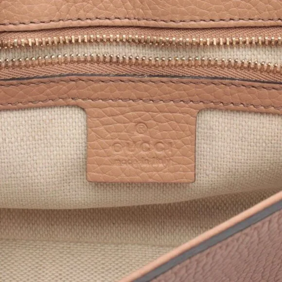 Gucci Shoulder Bag Soho Interlocking Beige Leather - Picture 4 of 6